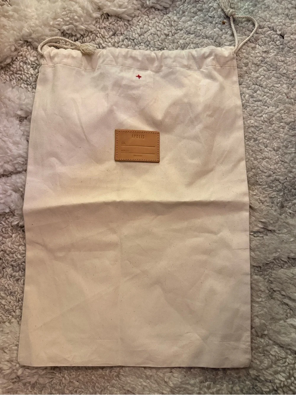 Apolis Natural Canvas Garment Bag with Leather Patch